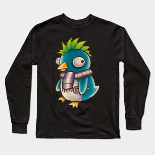 Holiday Christmas punk penguin Long Sleeve T-Shirt